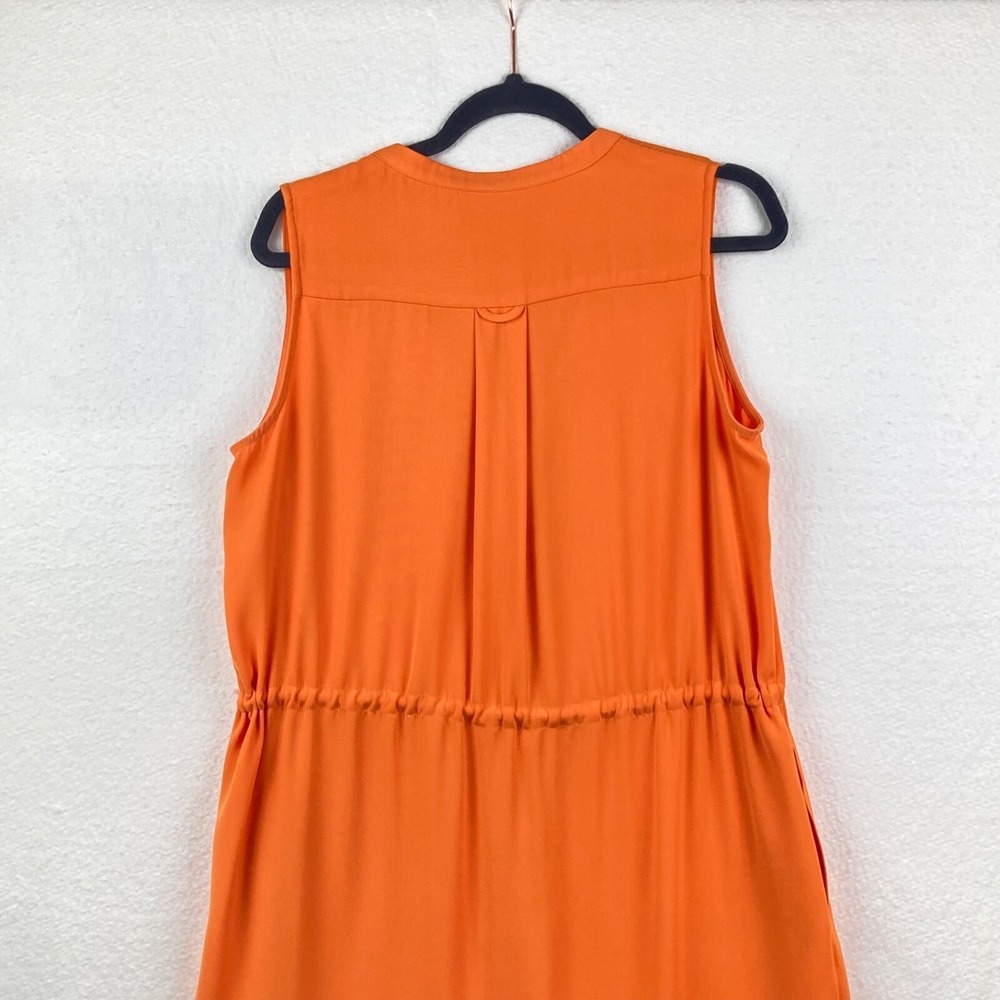 Antonio Melani Orange Draw String Waist Sleeveless Mini Dress with Pockets Sz M - Picture 10 of 14